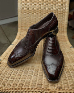 Brown Leather Seraphine Brogue Toe Cap Oxfords 