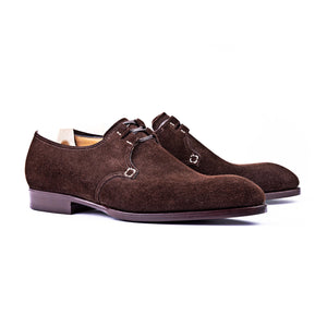 Height Increasing Goodyear Welted Sardoal Brown Suede Derby Loafer With Violin Leather Sole