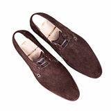 Flat Feet Shoes - Goodyear Welted Sardoal Brown Suede Derby Loafer With Violin Leather Sole with Arch Support