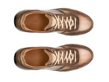 Height Increasing Tan Suede and Brown Leather Nausori Lace Up Running Sneaker Shoes