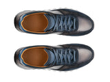Navy Blue Suede and Grey Leather Nausori Lace Up Running Sneaker Shoes