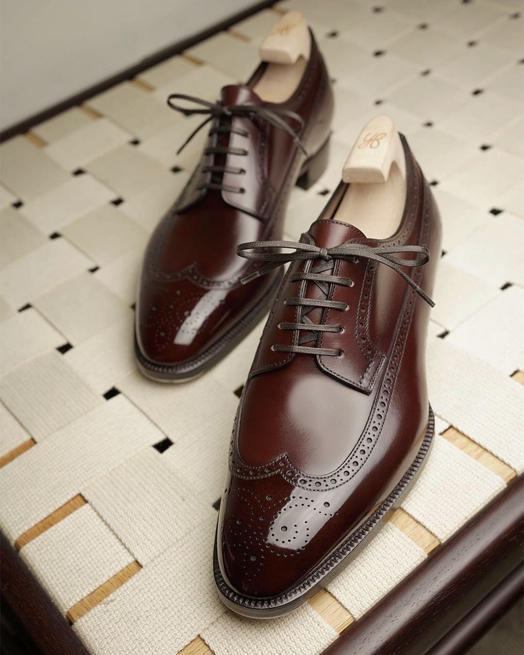 Brown Leather Calix Slipon Wingtip Oxfords