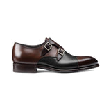 Flat Feet Shoes - Brown and Black Leather Castle Monk Straps with Arch Support