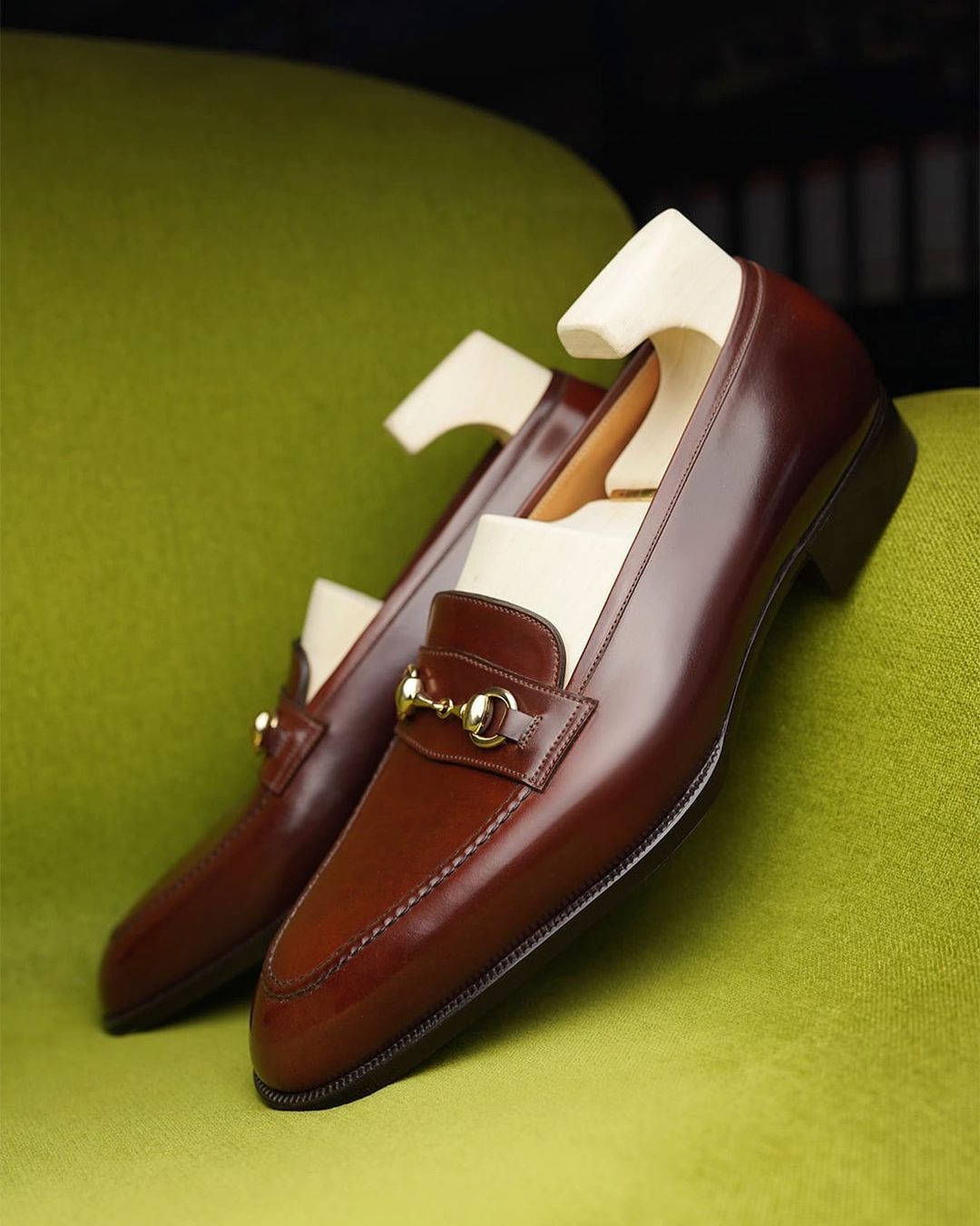 Dark Tan Emeric Leather Brogue Toe Cap Oxfords