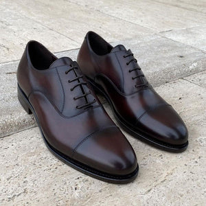 Height Increasing Brown Leather Dera Toecap Oxfords Shoes