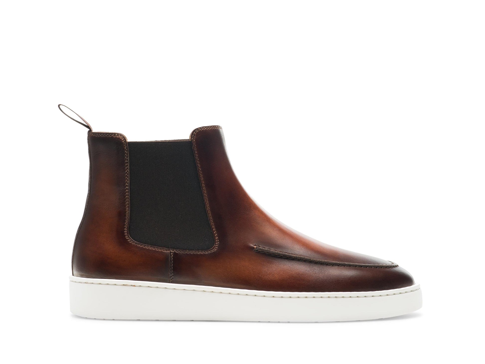 Height Increasing Tan Leather Napier High Top Chelsea Sneaker Boots