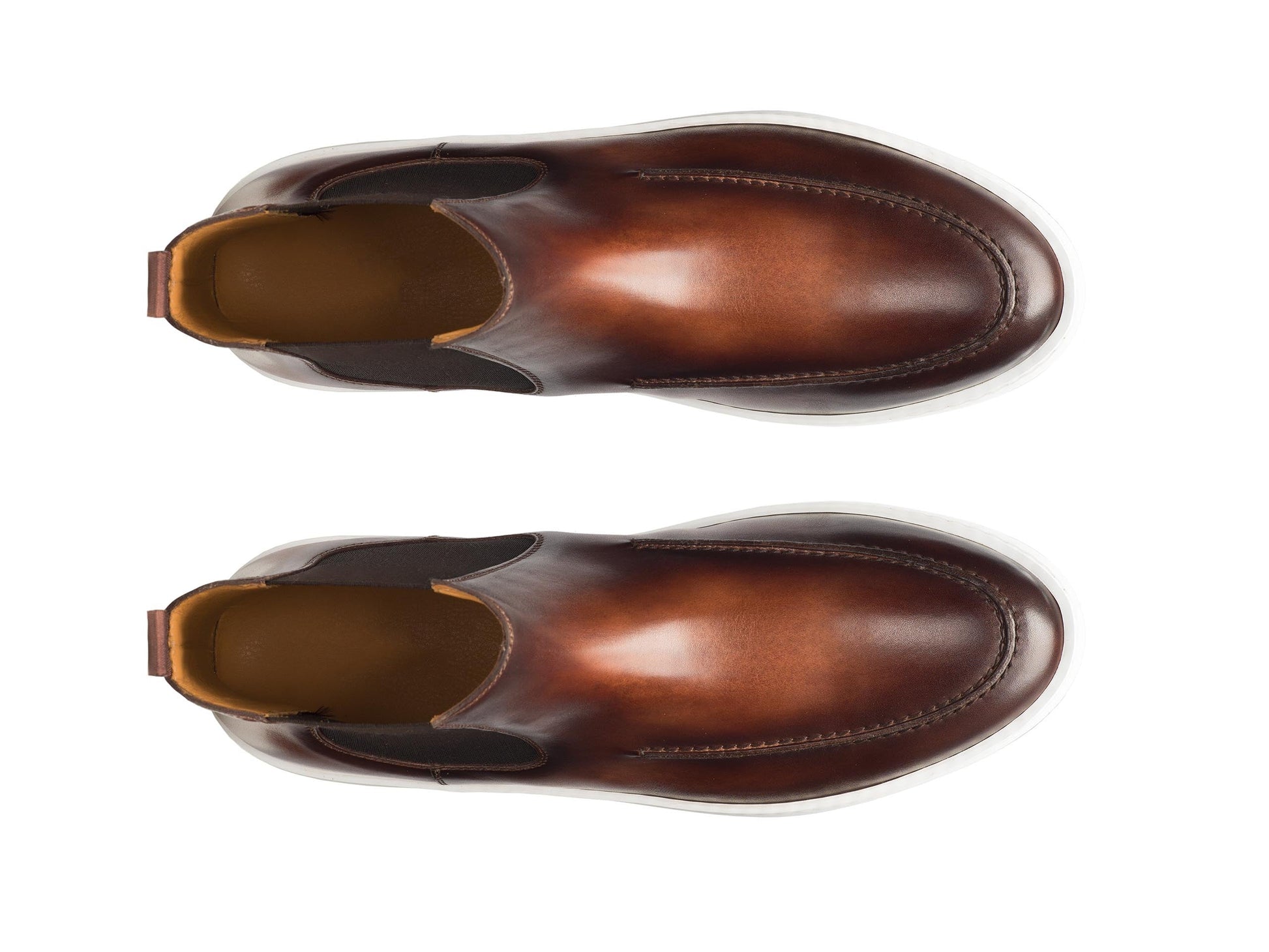 Height Increasing Tan Leather Napier High Top Chelsea Sneaker Boots