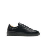 Black Leather Ferena Lace Up Sneakers 