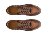 Height Increasing Brown Suede and Leather Laivai Lace Up Running Sneaker Shoes