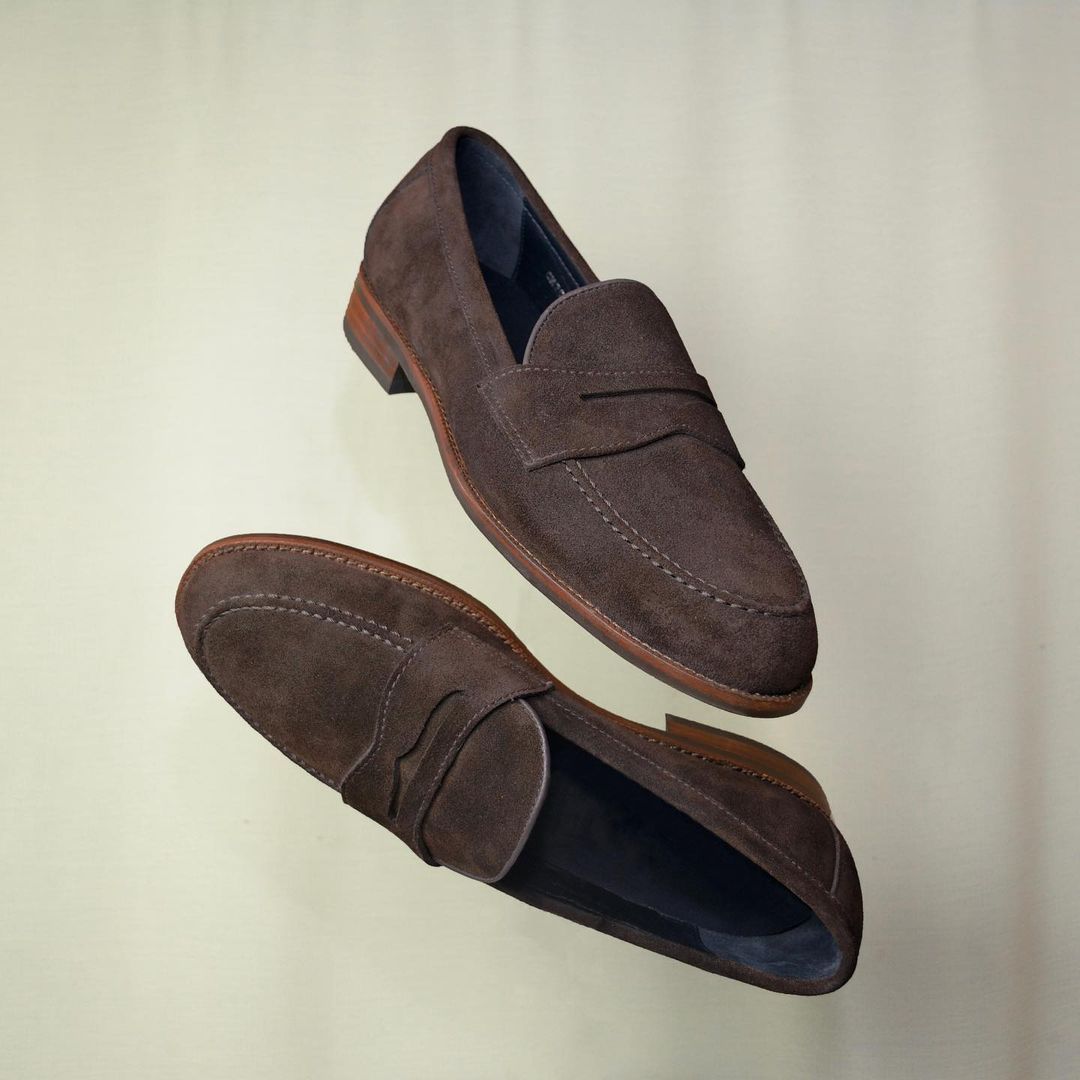 Brown Suede Eduardale Penny Loafers