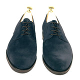 Flat Feet Shoes - Navy Blue Suede Holstein Derby Shoes with Arch Support