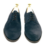 Height Increasing Navy Blue Suede Holstein Derby Shoes