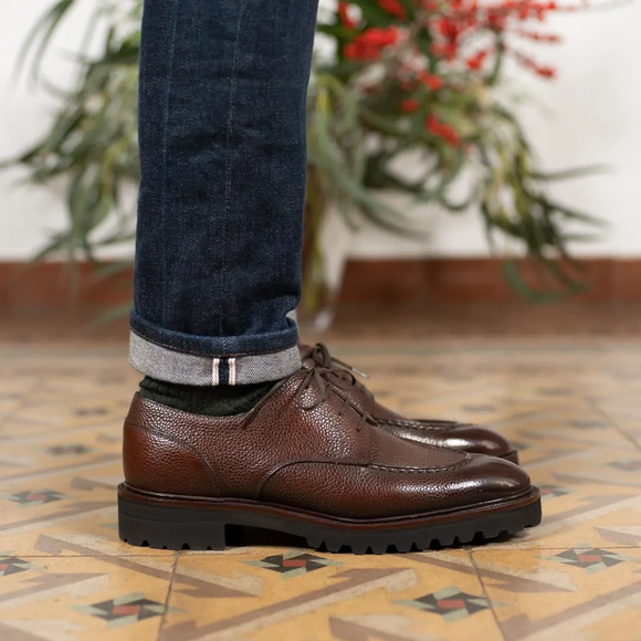 Brown Leather Gerend Chunky Derby Shoes