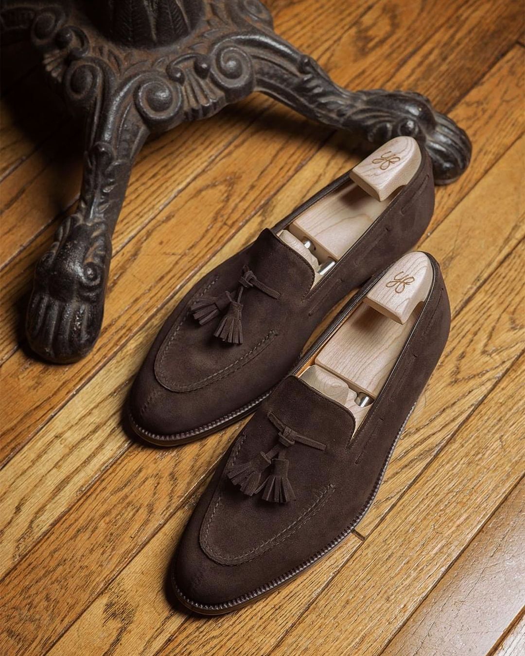 Brown Suede Lysandra Tassel Loafers