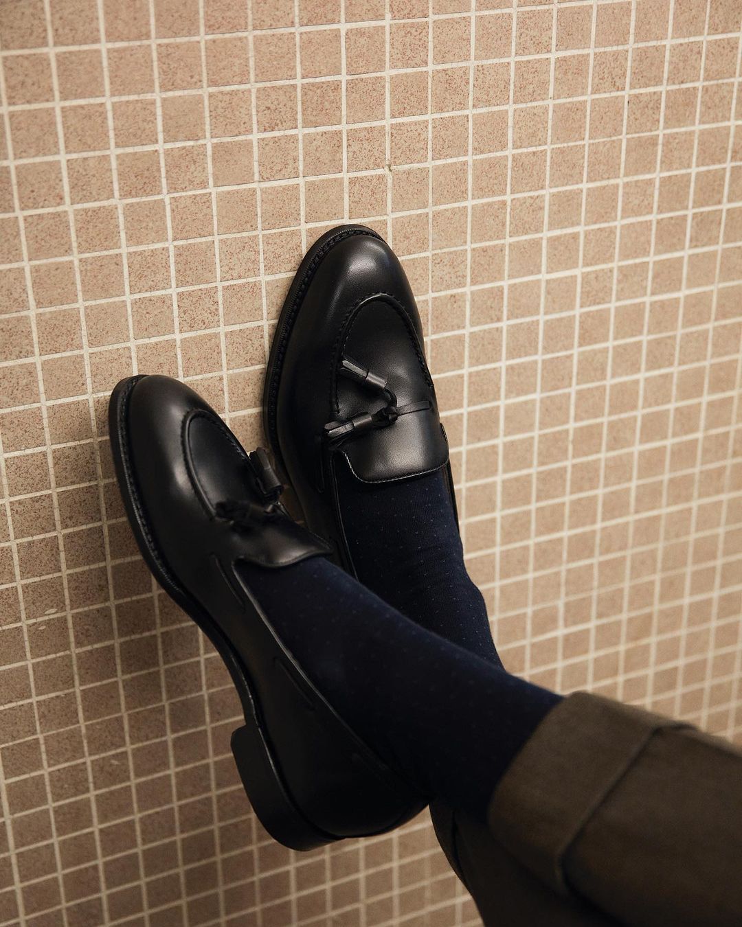 Black Leather Zephyr Tassel Loafers