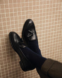 Black Leather Zephyr Tassel Loafers