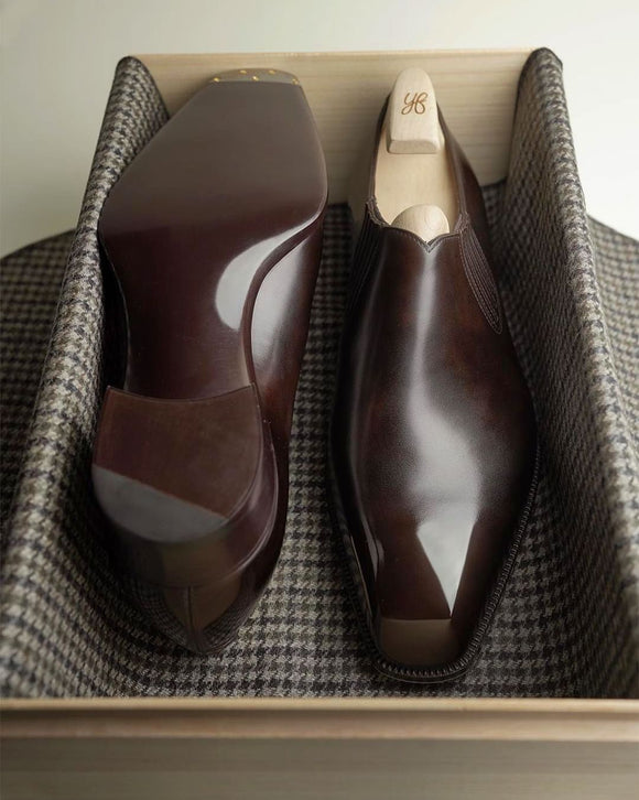 Brown Leather Leander Slip On Loafers 