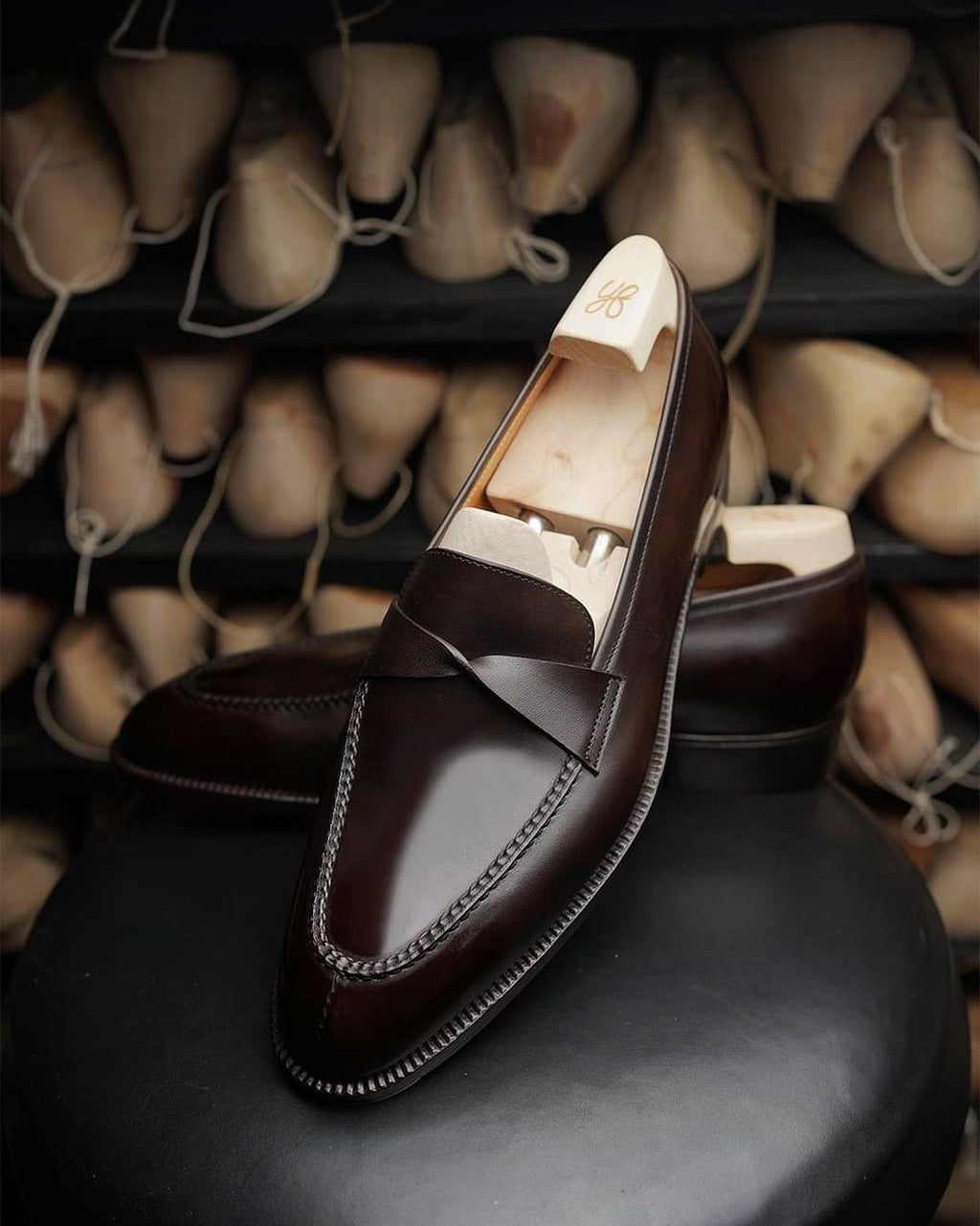 Brown Leather Nereida Love Knot Loafers