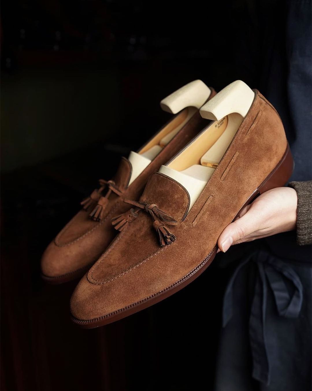 Tan Suede Amara Tassel Loafers