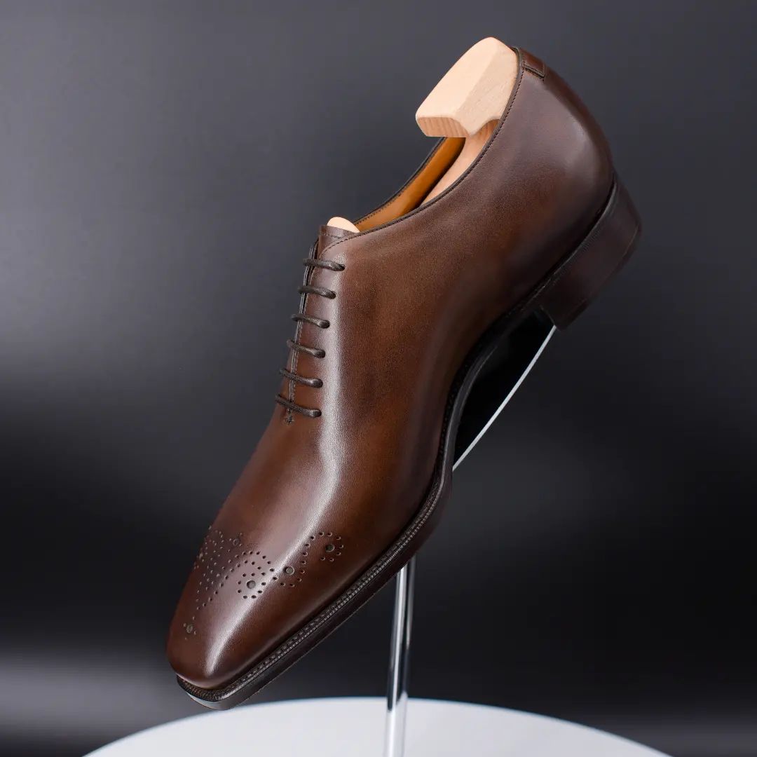 Brown Leather Drystan Wholecut Oxfords