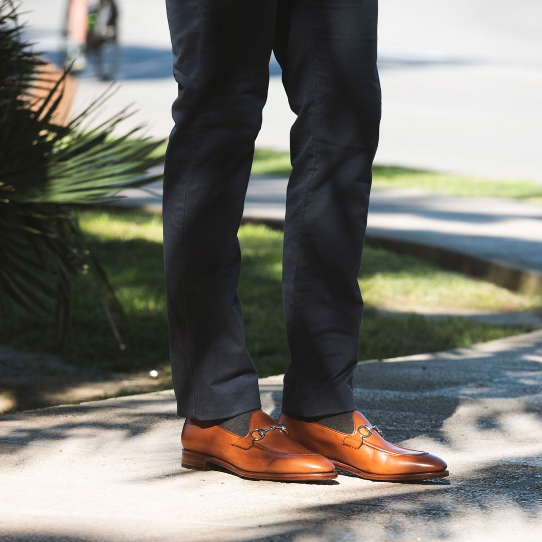 Tan Leather Honorcrest Horse Bit Loafers