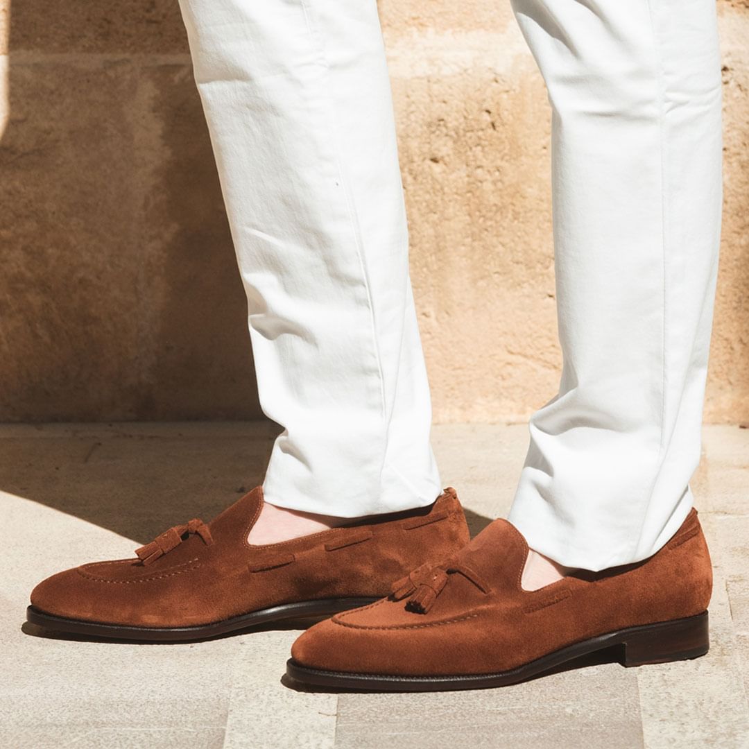 Tan Suede Kodiak Tassel Loafers 