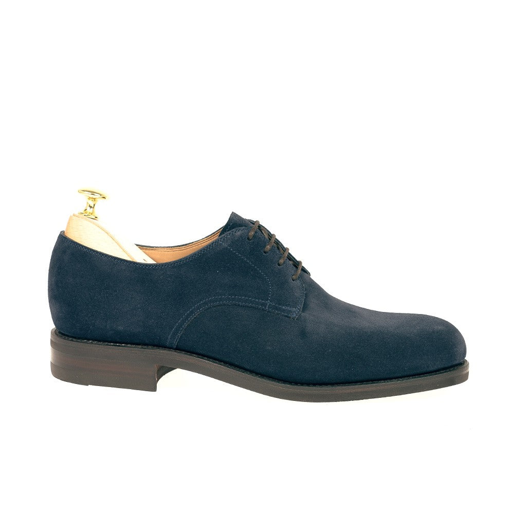 Navy Blue Suede Holstein Derby Shoes