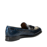 Height Increasing Goodyear Welted Vouzela Navy Blue Quilted Leather Loafer With Violin Leather Sole