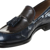 Flat Feet Shoes - Goodyear Welted Vouzela Navy Blue Quilted Leather Loafer With Violin Leather Sole with Arch Support
