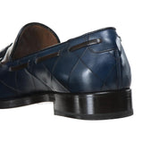 Flat Feet Shoes - Goodyear Welted Vouzela Navy Blue Quilted Leather Loafer With Violin Leather Sole with Arch Support