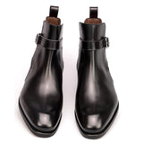 Height Increasing Black Leather Thesus Jodhpur Boots