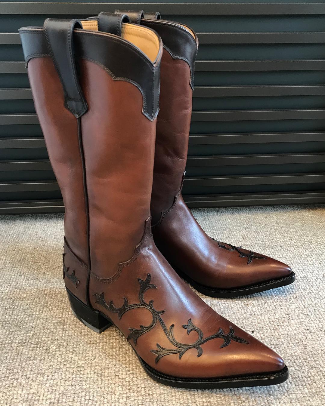 Tan Leather Edendale Zipper Western Cowboy Boots - AW24