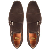 Flat Feet Shoes - Brown Suede Castle Monk Straps with Arch Support