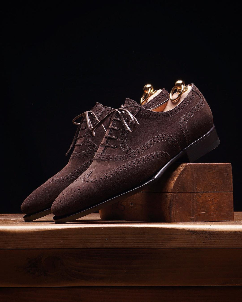 Brown Suede Rene Brogue Oxfords Shoes