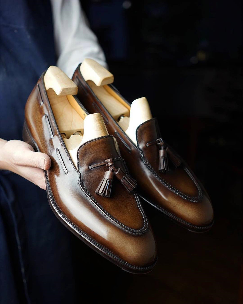 Tan Leather Boana Slip On Tassel Loafers