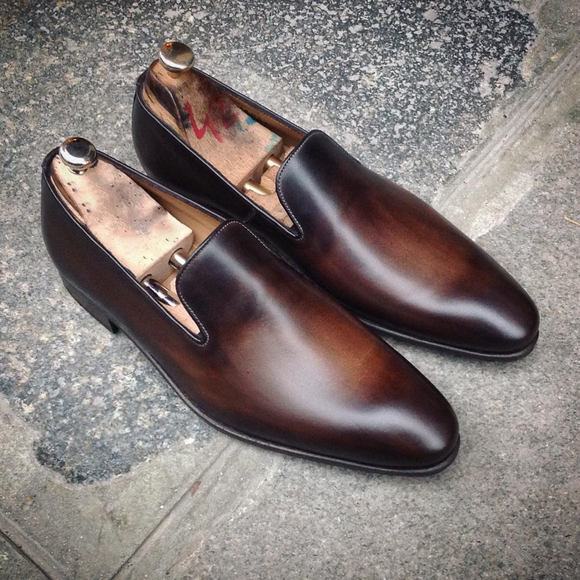 Height Increasing Brown Leather Huelva Loafers