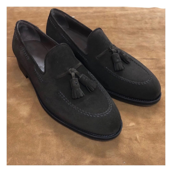 Height Increasing Black suede Leather Melilla Tassel Loafers