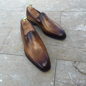Brown Leather Oviedo Loafers