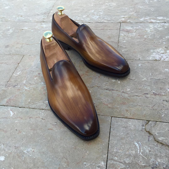 Height Increasing Brown Leather Oviedo Loafers