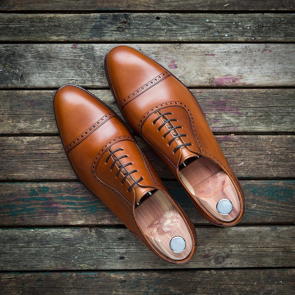 Tan Leather Leiria Brogue Toecap Oxfords 
