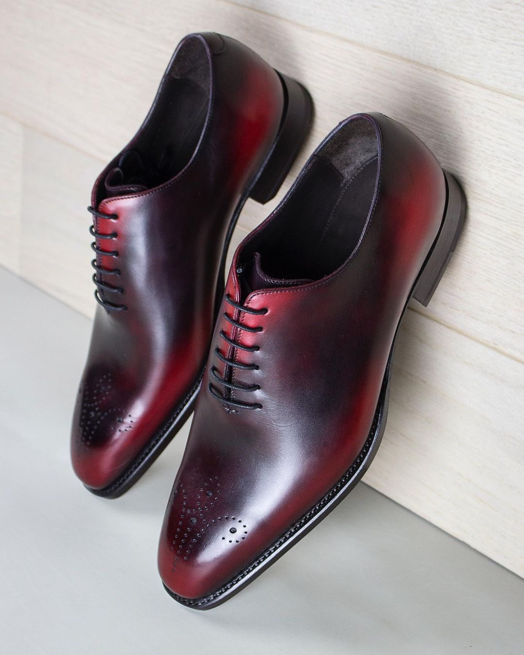 Height Increasing Burgundy Brown Leather Monsanto Oxfords 