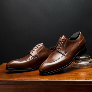Height Increasing Brown Leather Monsaraz Derby Shoes