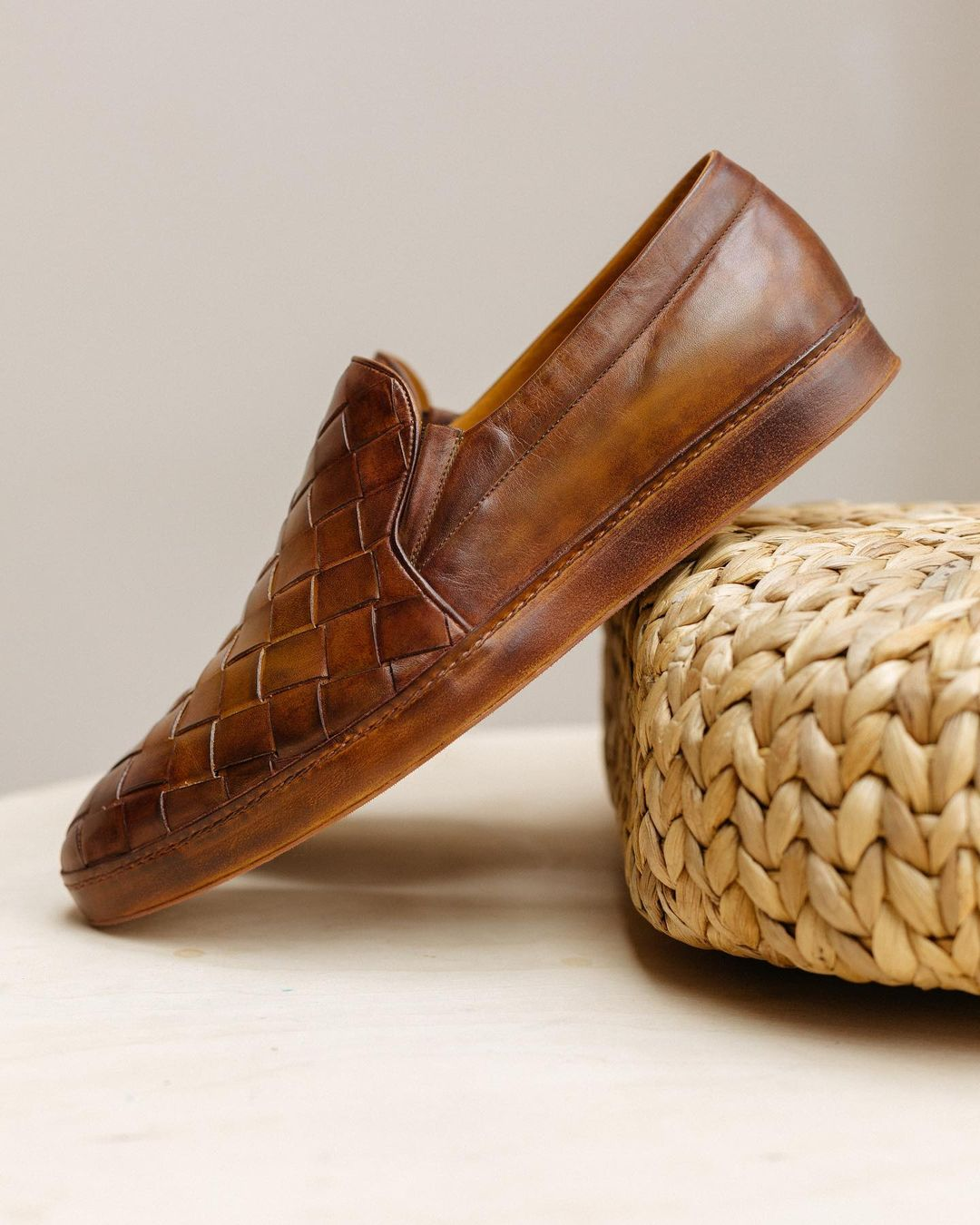 Tan Leather Deereas Slip On Loafers