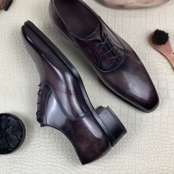 Brown Patina Leather Nedlands Oxford Shoes