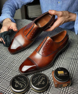 Tan Leather Yacuiba Brogue Toe Cap Oxford Shoes
