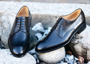 Black Leather Augusta Derby Shoes