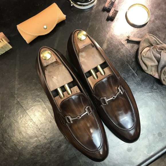 Height Increasing Brown Leather Cordoba Horse Bit Loafers
