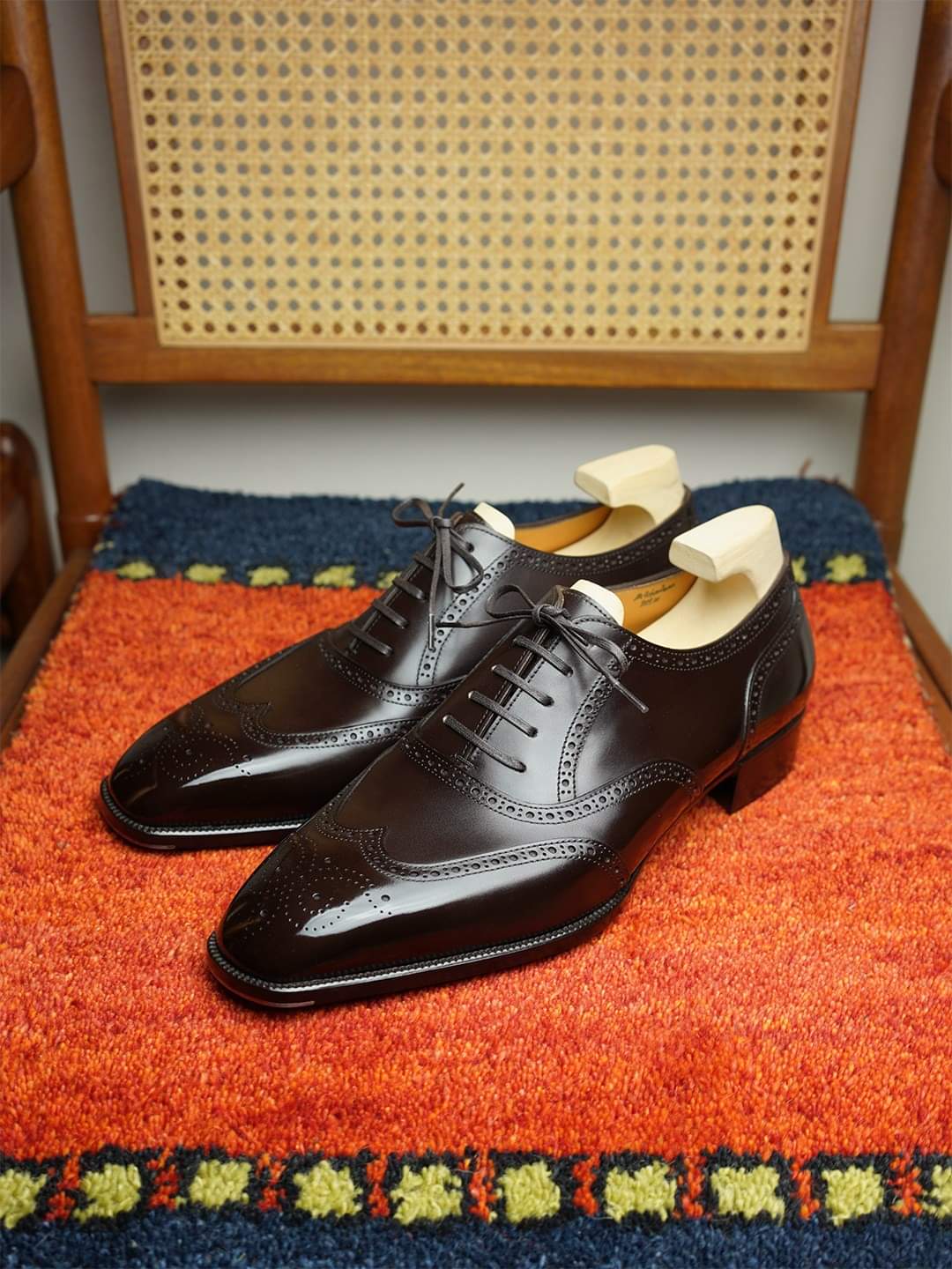 Brown Leather Cedria Brogue Wingtip Oxfords
