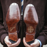 Brown Python Print Italian Leather Cantane Slip On Jodhpur Boots