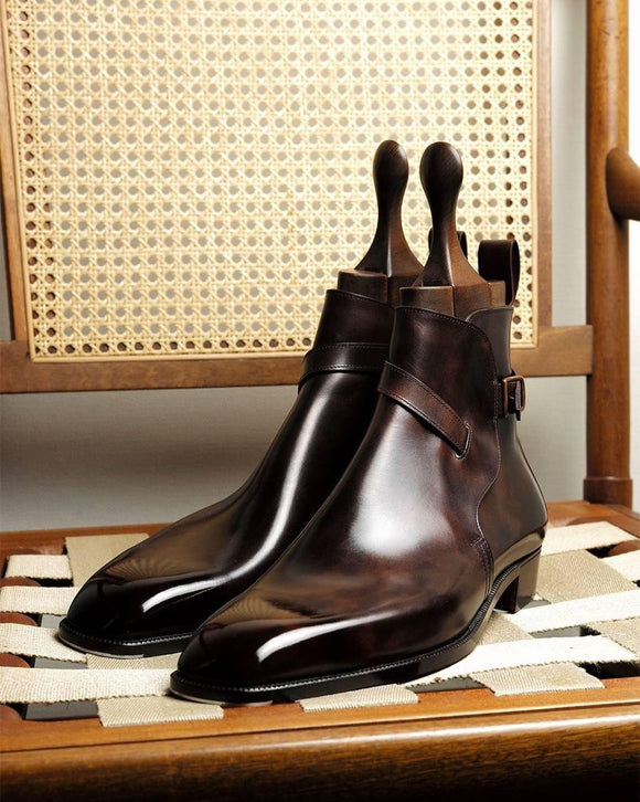 Brown Leather Albon Slip On Jodhpur Boots